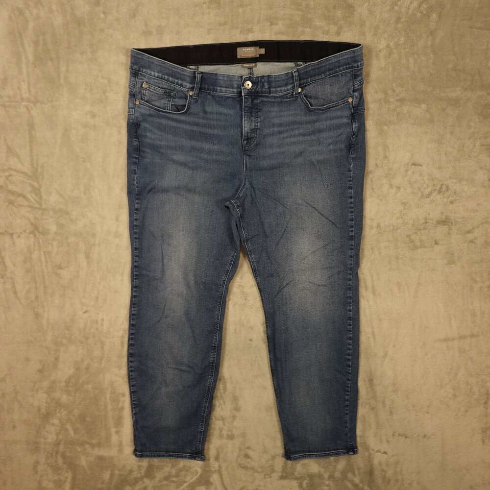 Torrid Bombshell Straight Jeans Women’s 28T Tall Medium‎ Wash Stretch Denim Plus